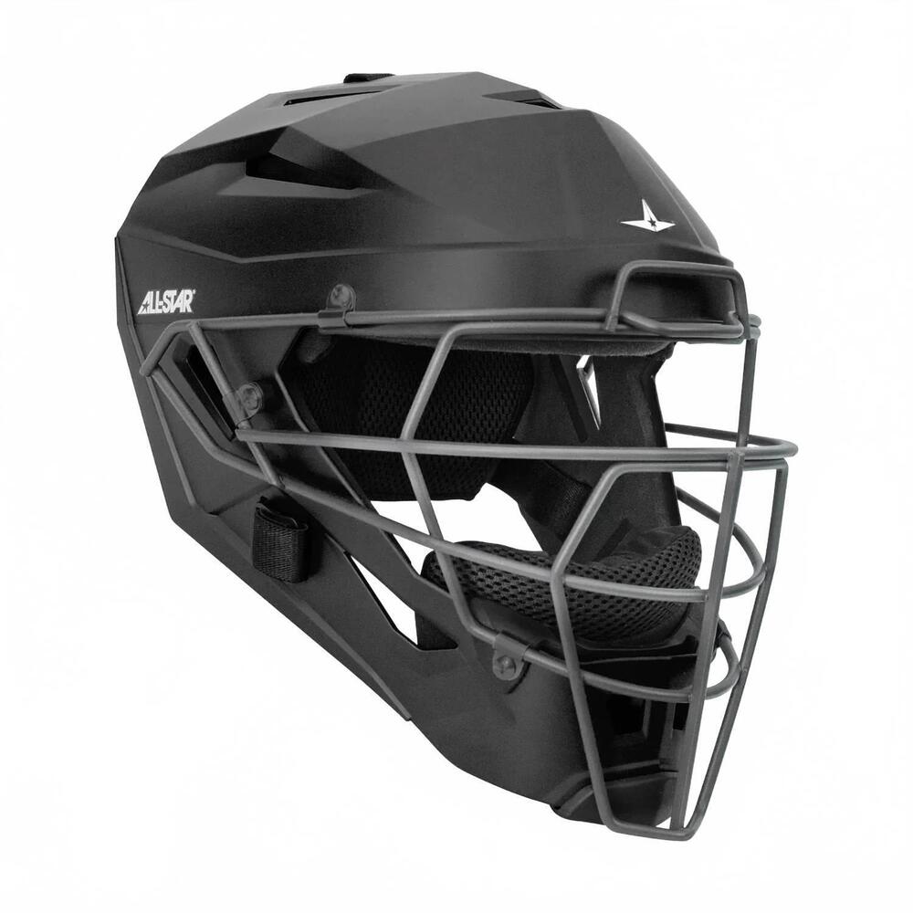 NEW ALL-STAR SPORTS unisex mvp5 pro catcher's helmet in solid black